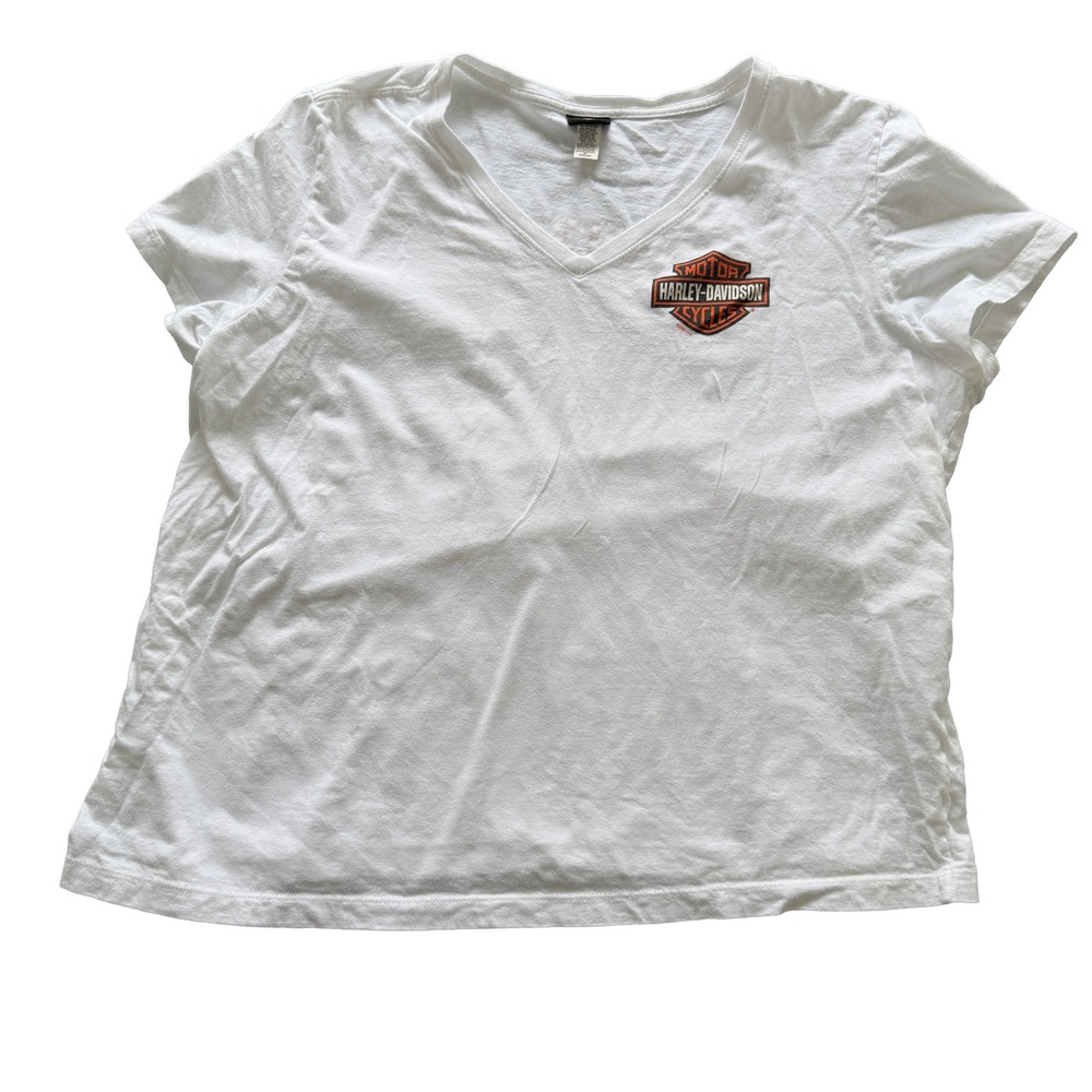 Harley-Davidson Palm Springs California White V-Neck Graphic T-Shirt Mens XL